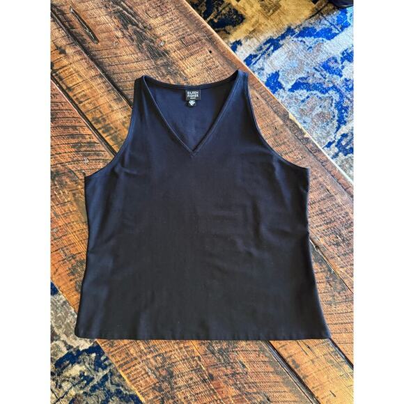 Eileen Fisher Womens V-Neck Black Viscose Tank Top Shell Size Petite Large - Picture 8 of 11